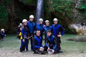 Outdoor Slovenia canyoning activity adventure happy guests