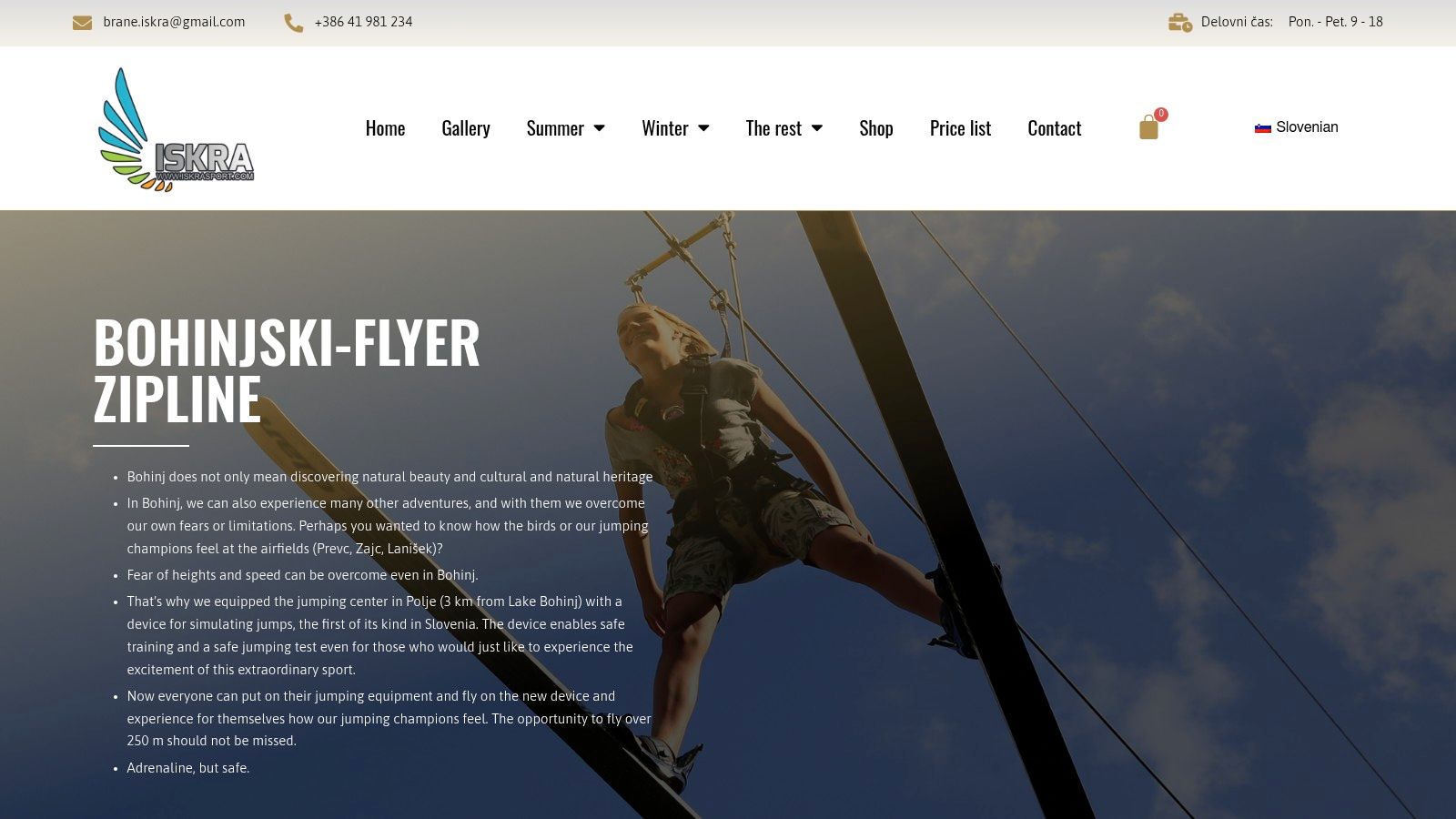 BohinjSKI‑FLYer Zipline (Bohinj – Polje Ski Jump Centre)