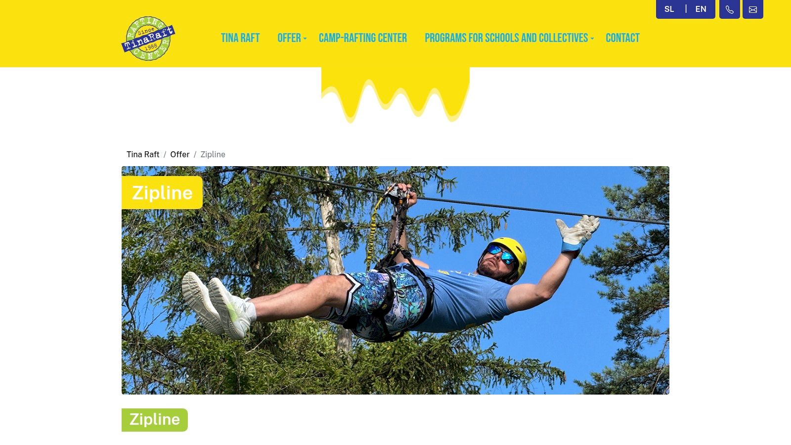 Tinaraft Zipline (Radovljica, Sava River valley)