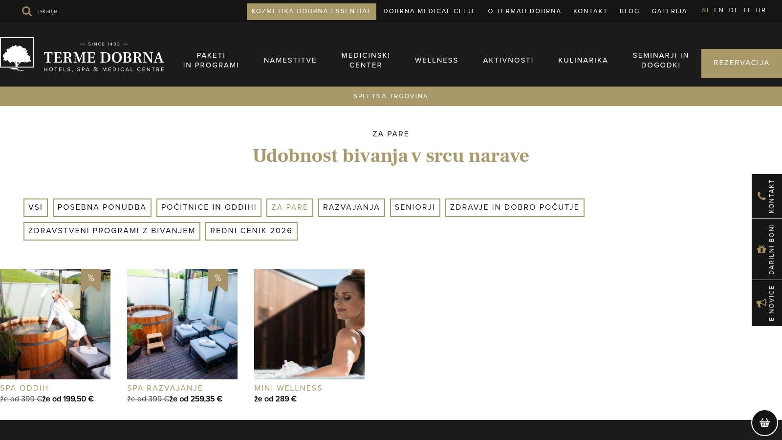Terme Dobrna, ‘Za pare’ (For Couples) wellness stays