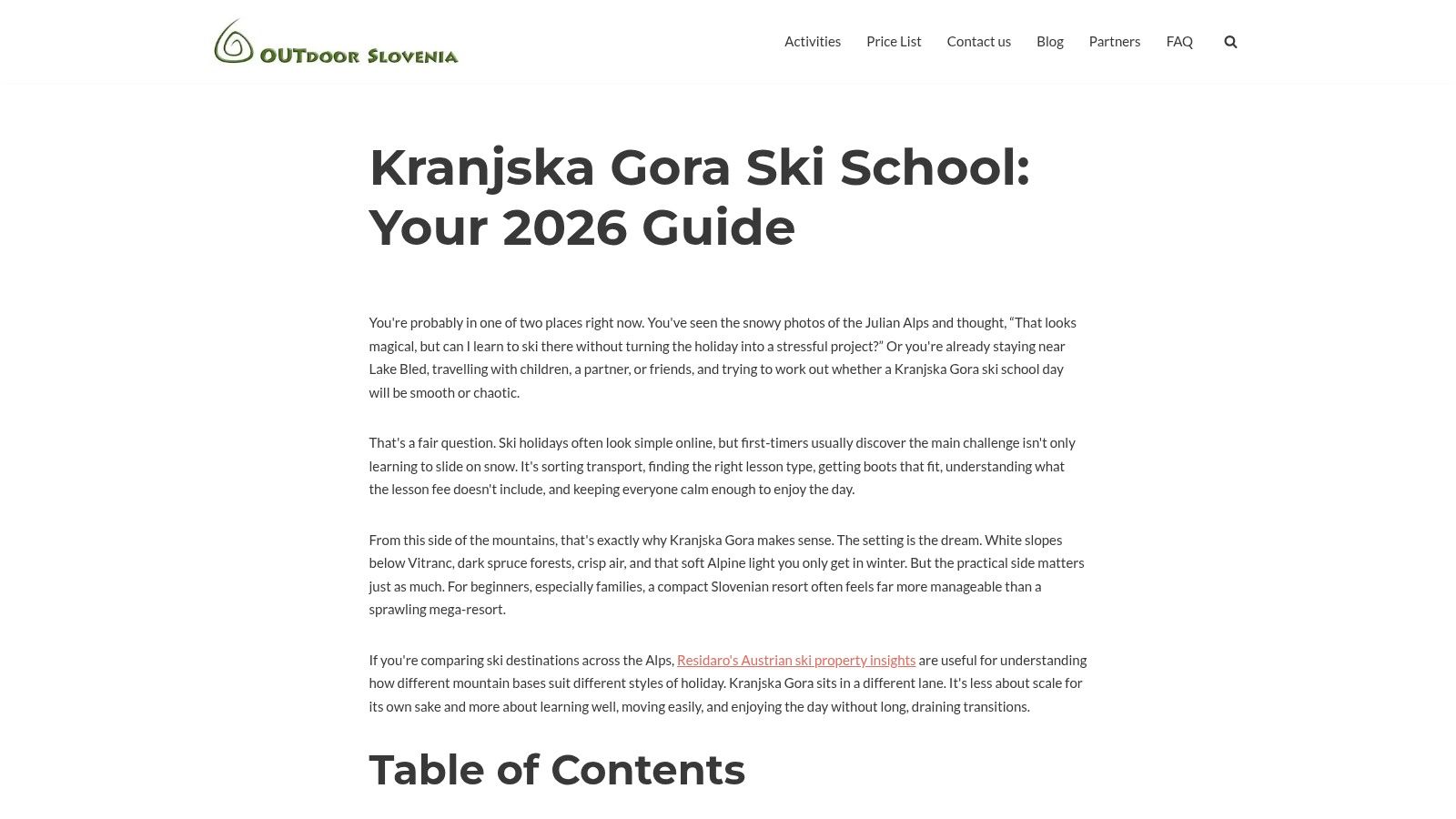 Kranjska Gora Ski School: Your 2026 Guide
